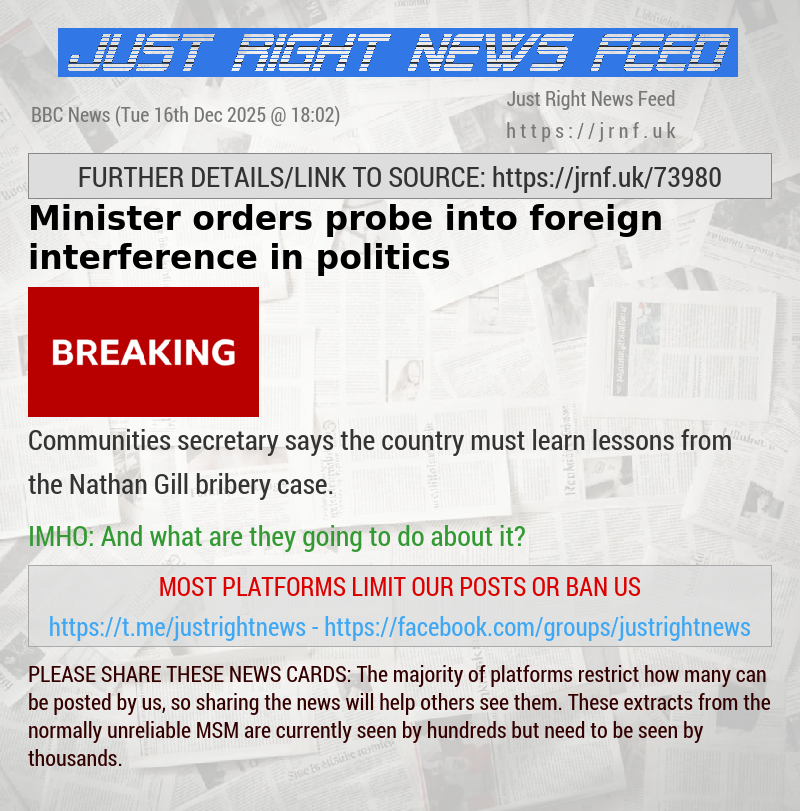Minister orders probe into foreign interference in politics