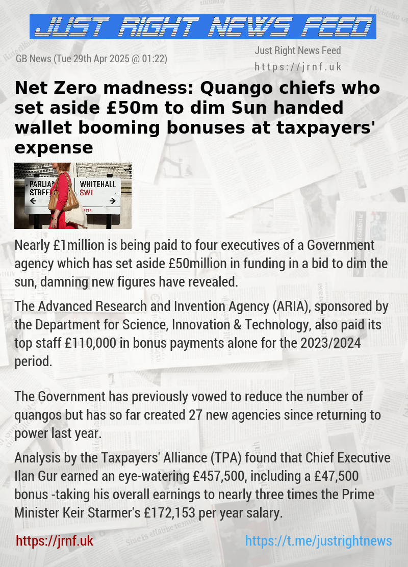 Net Zero madness: Quango chiefs who set aside £50m to dim Sun handed wallet—booming bonuses at taxpayers’ expense