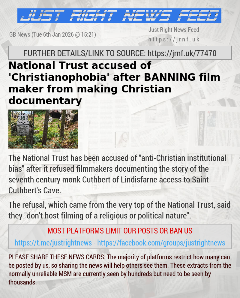 National Trust accused of ’Christianophobia’ after BANNING film maker from making Christian documentary
