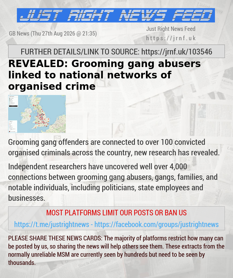 REVEALED: Grooming gang abusers linked to national networks of organised crime