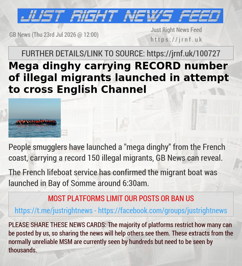 Mega dinghy carrying RECORD number of illegal migrants launched in attempt to cross English Channel