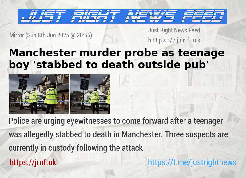 Manchester murder probe as teenage boy ’stabbed to death outside pub’