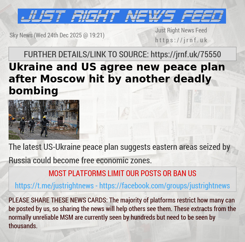 Ukraine and US agree new peace plan after Moscow hit by another deadly bombing
