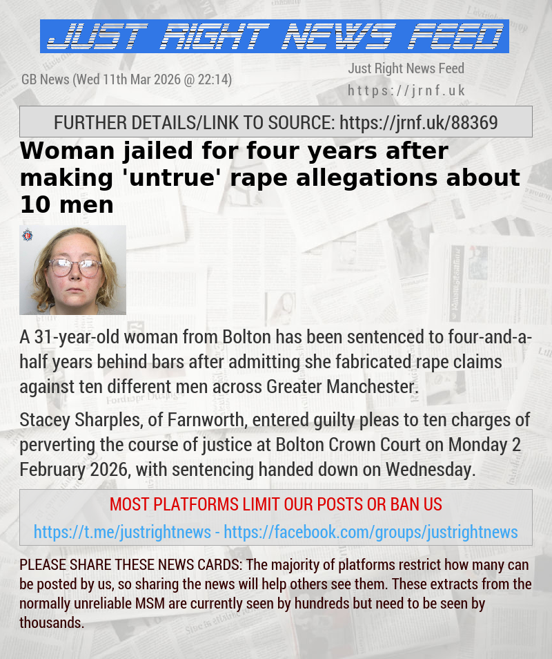 Woman jailed for four years after making ’untrue’ rape allegations about 10 men