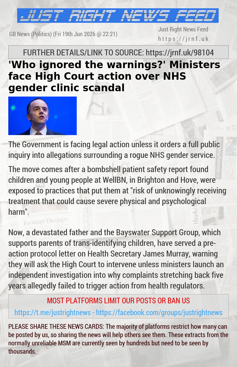 ’Who ignored the warnings?’ Ministers face High Court action over NHS gender clinic scandal