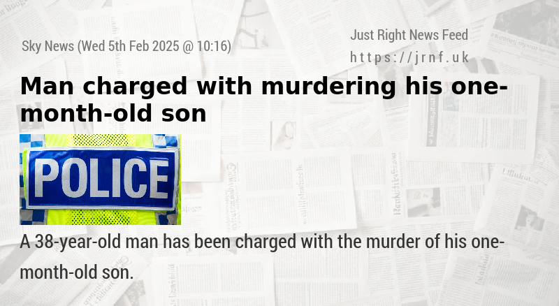 Man charged with murdering his one—month—old son