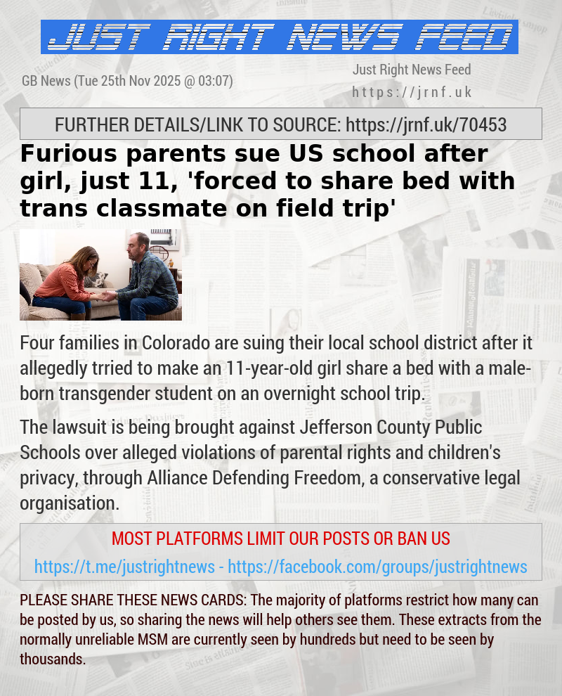 Furious parents sue US school after girl, just 11, ’forced to share bed with trans classmate on field trip’