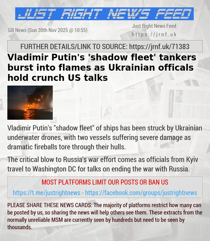 Vladimir Putin’s ’shadow fleet’ tankers burst into flames as Ukrainian officals hold crunch US talks