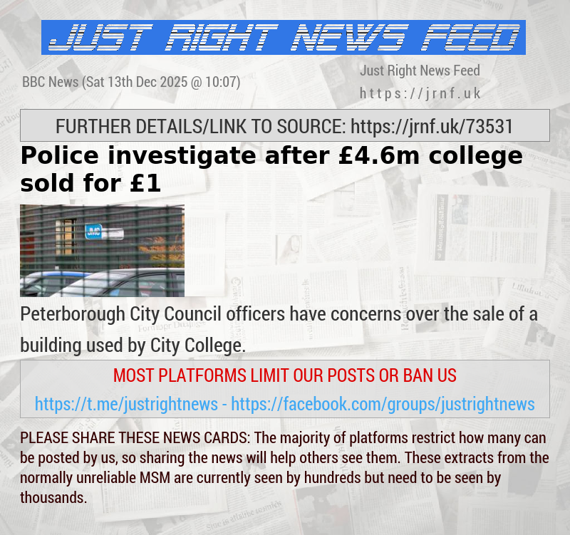 Police investigate after &pound;4.6m college sold for &pound;1