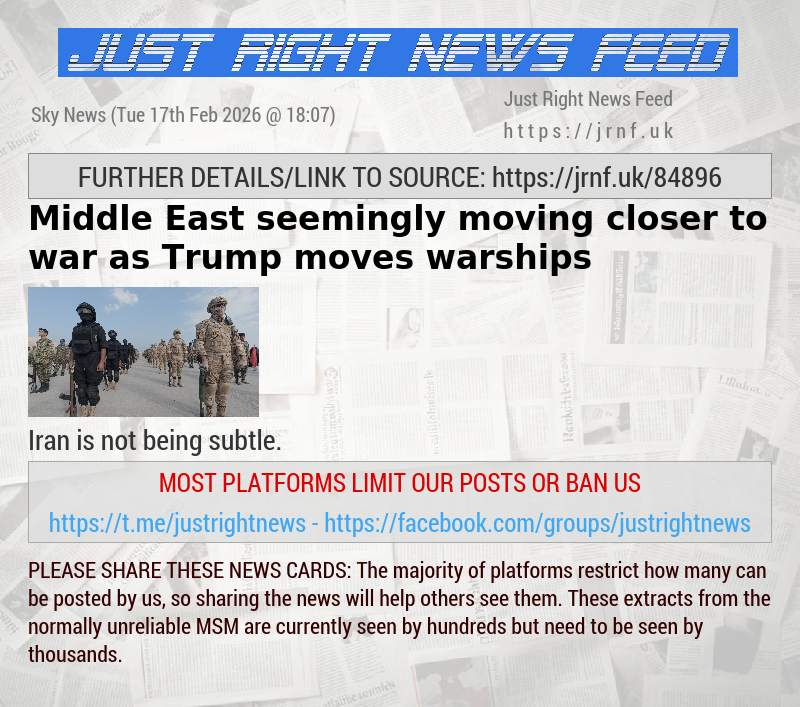 Middle East seemingly moving closer to war as Trump moves warships