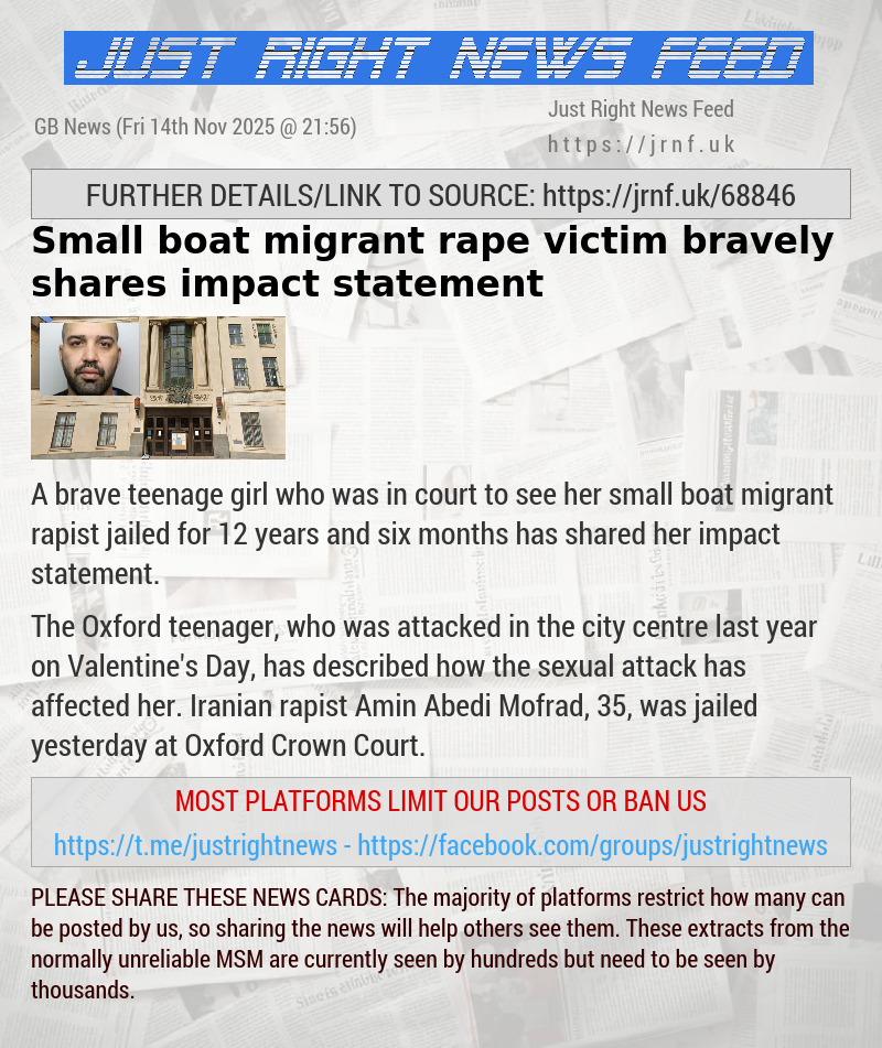 Small boat migrant rape victim bravely shares impact statement