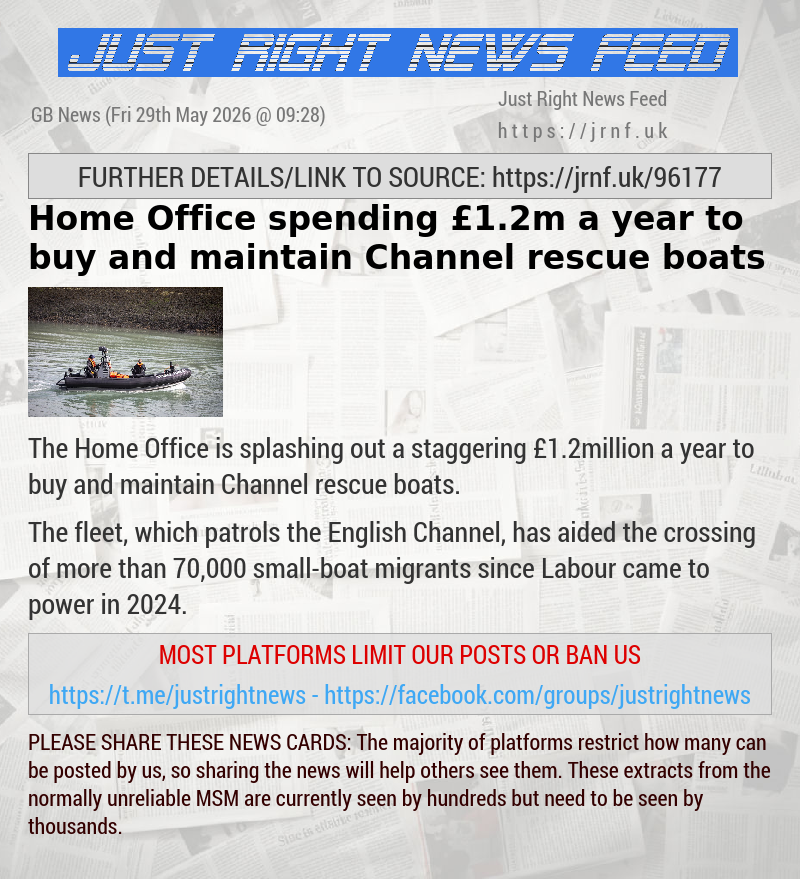Home Office spending &pound;1.2m a year to buy and maintain Channel rescue boats
