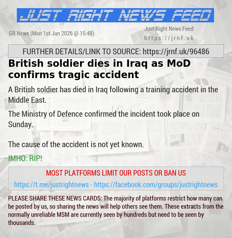 British soldier dies in Iraq as MoD confirms tragic accident