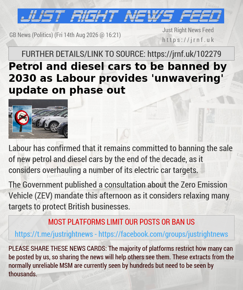 Petrol and diesel cars to be banned by 2030 as Labour provides ’unwavering’ update on phase—out