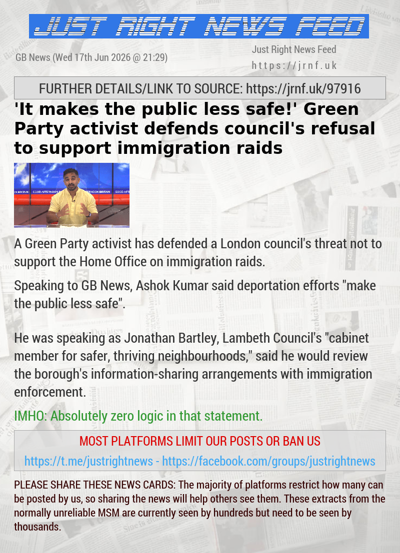 ‘It makes the public less safe!’ Green Party activist defends council’s refusal to support immigration raids