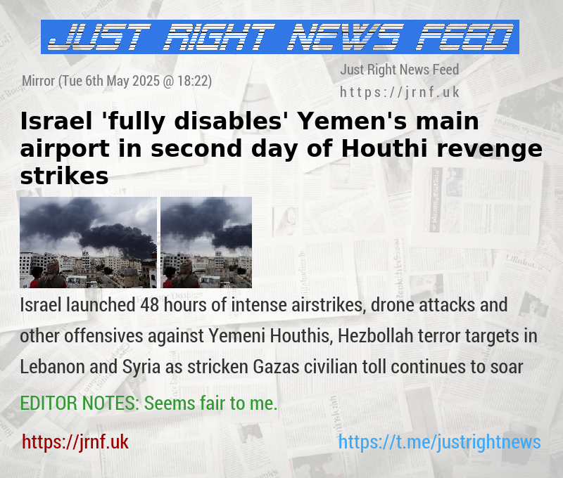 Israel ’fully disables’ Yemen’s main airport in second day of Houthi revenge strikes