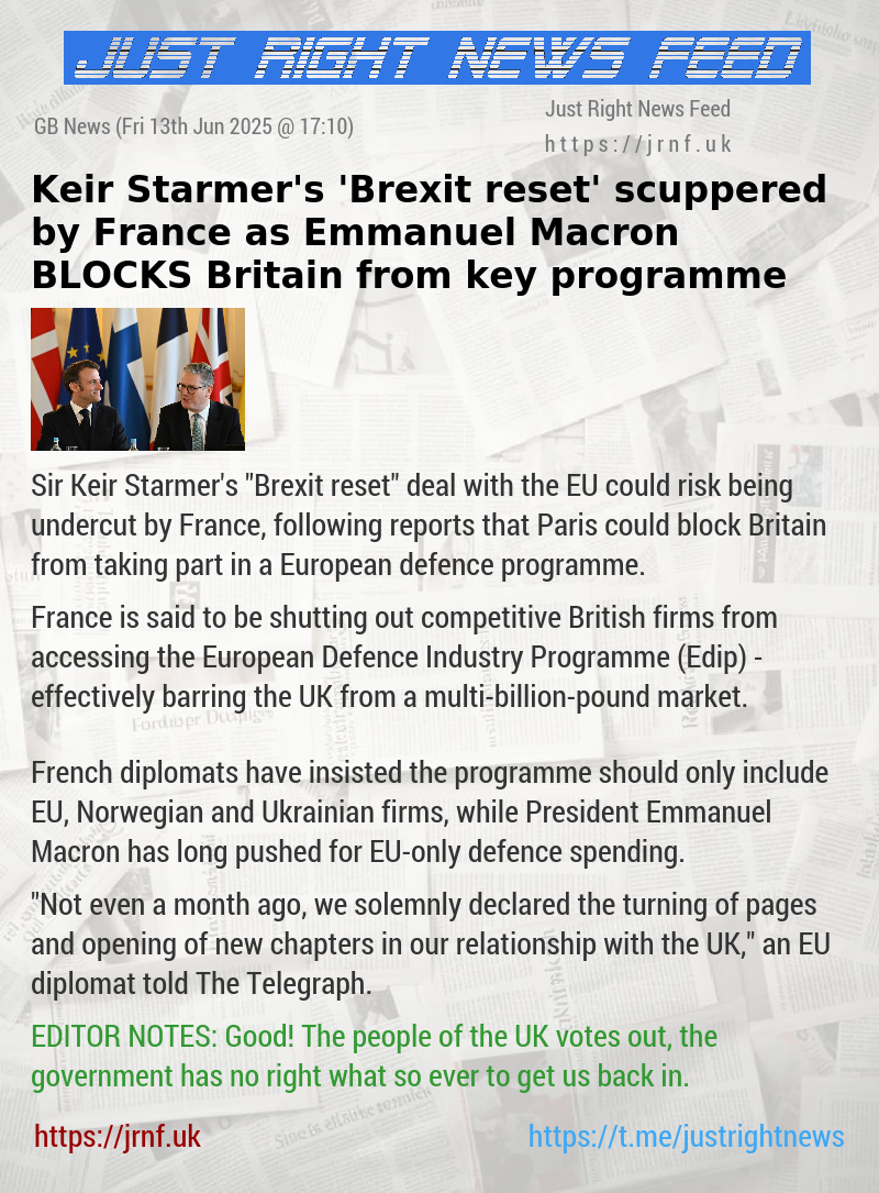 Keir Starmer’s ’Brexit reset’ scuppered by France as Emmanuel Macron BLOCKS Britain from key programme