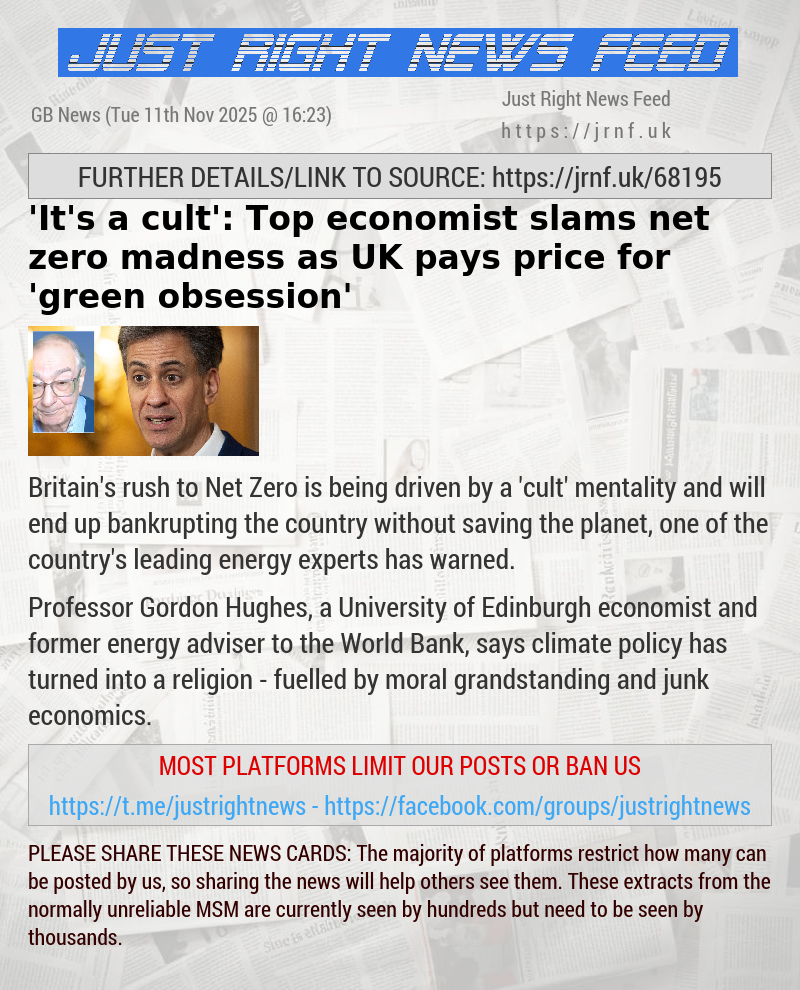 ’It’s a cult’: Top economist slams net zero madness as UK pays price for ’green obsession’