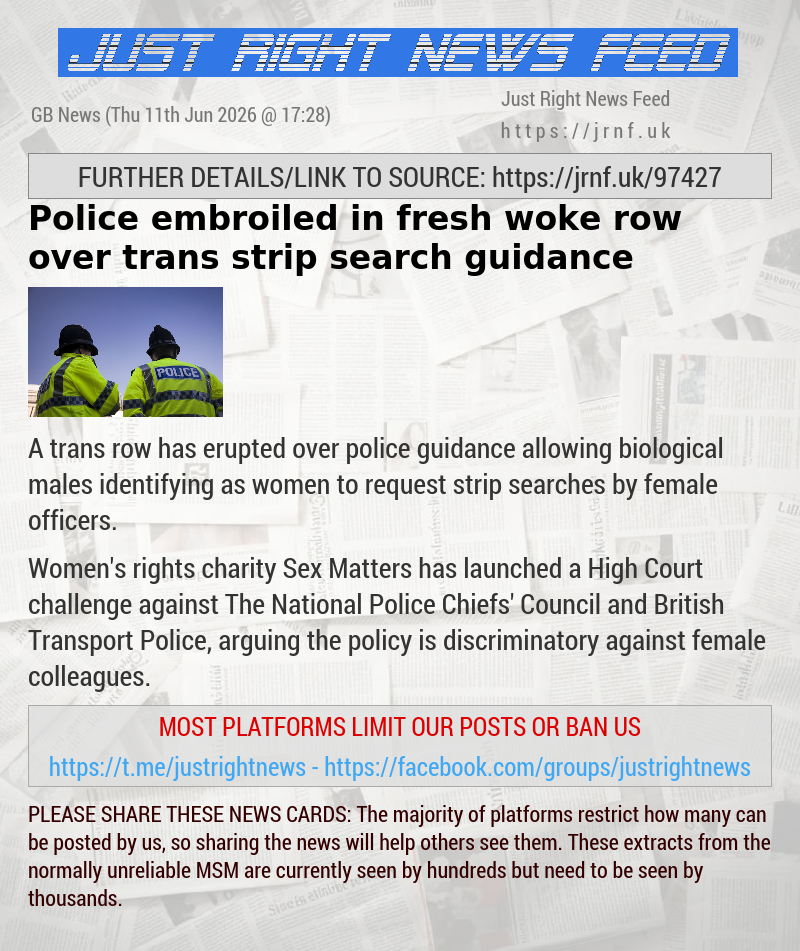 Police embroiled in fresh woke row over trans strip—search guidance