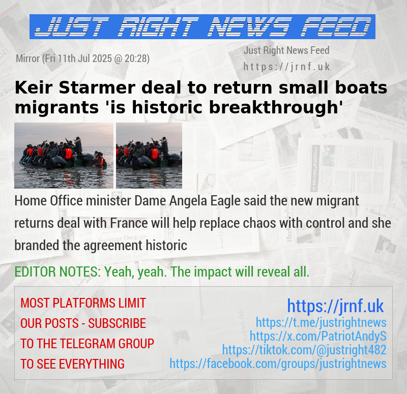 Keir Starmer deal to return small boats migrants ’is historic breakthrough’