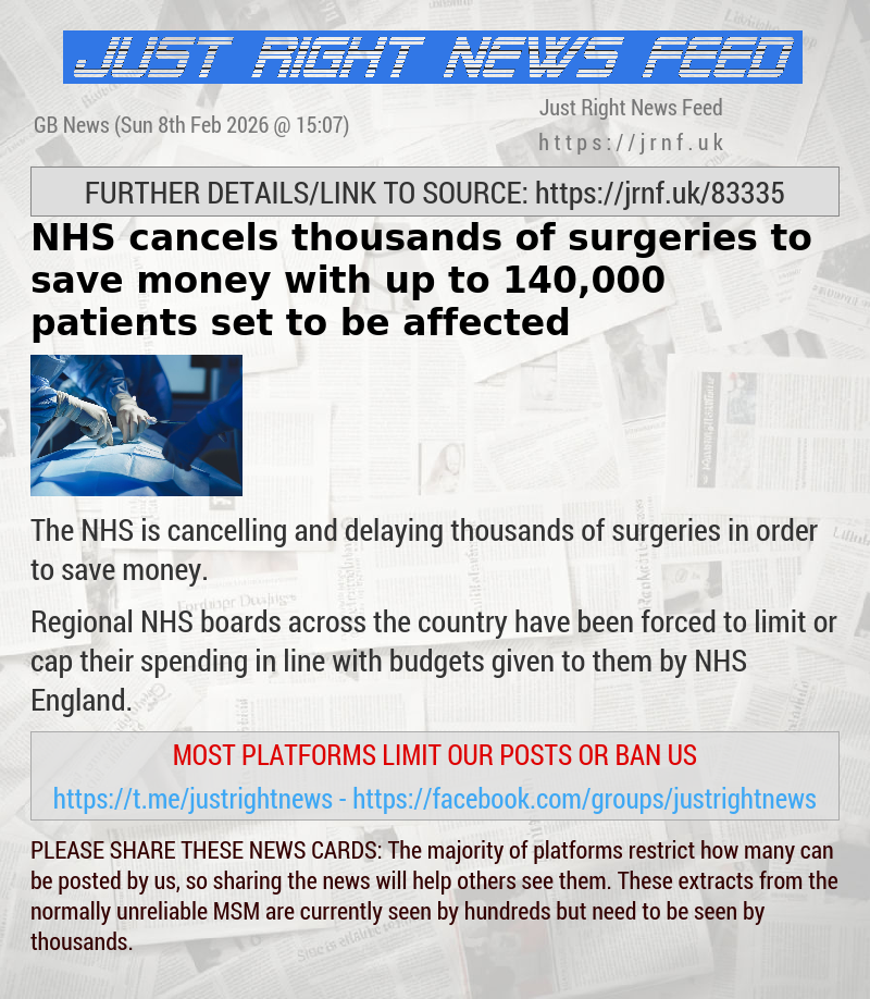 NHS cancels thousands of surgeries to save money with up to 140,000 patients set to be affected