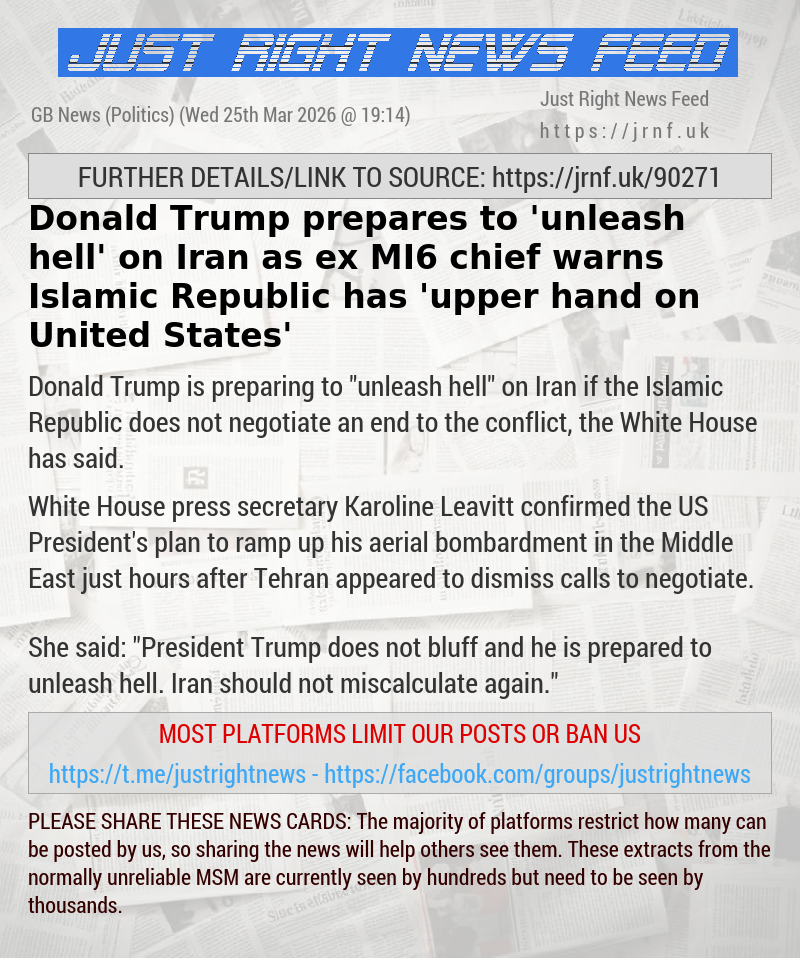 Donald Trump prepares to ’unleash hell’ on Iran as ex—MI6 chief warns Islamic Republic has ’upper hand on United States’