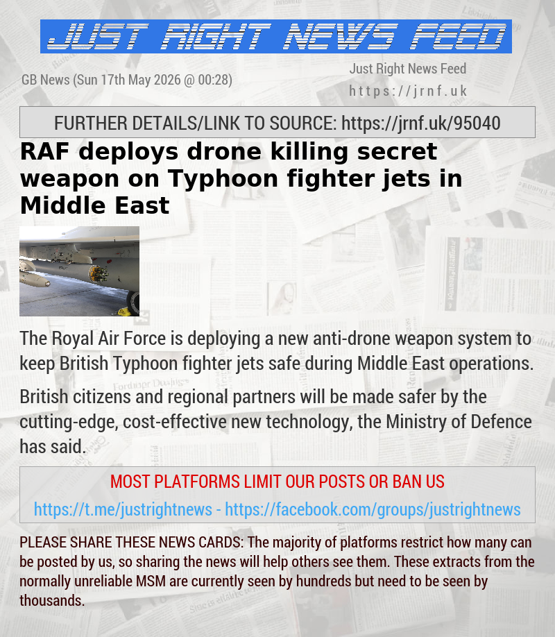RAF deploys drone—killing secret weapon on Typhoon fighter jets in Middle East