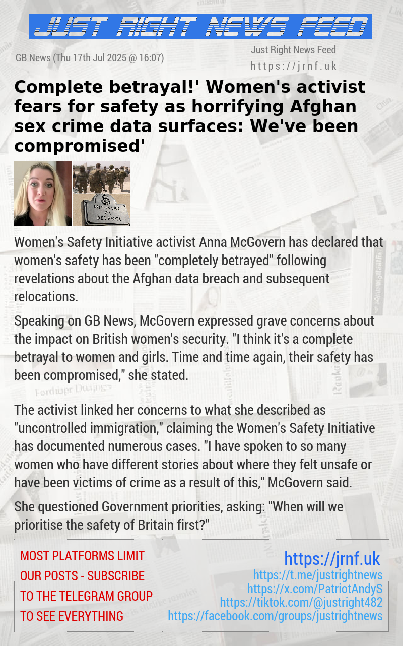 ‘Complete betrayal!’ Women’s activist fears for safety as horrifying Afghan sex crime data surfaces: ‘We’ve been compromised’