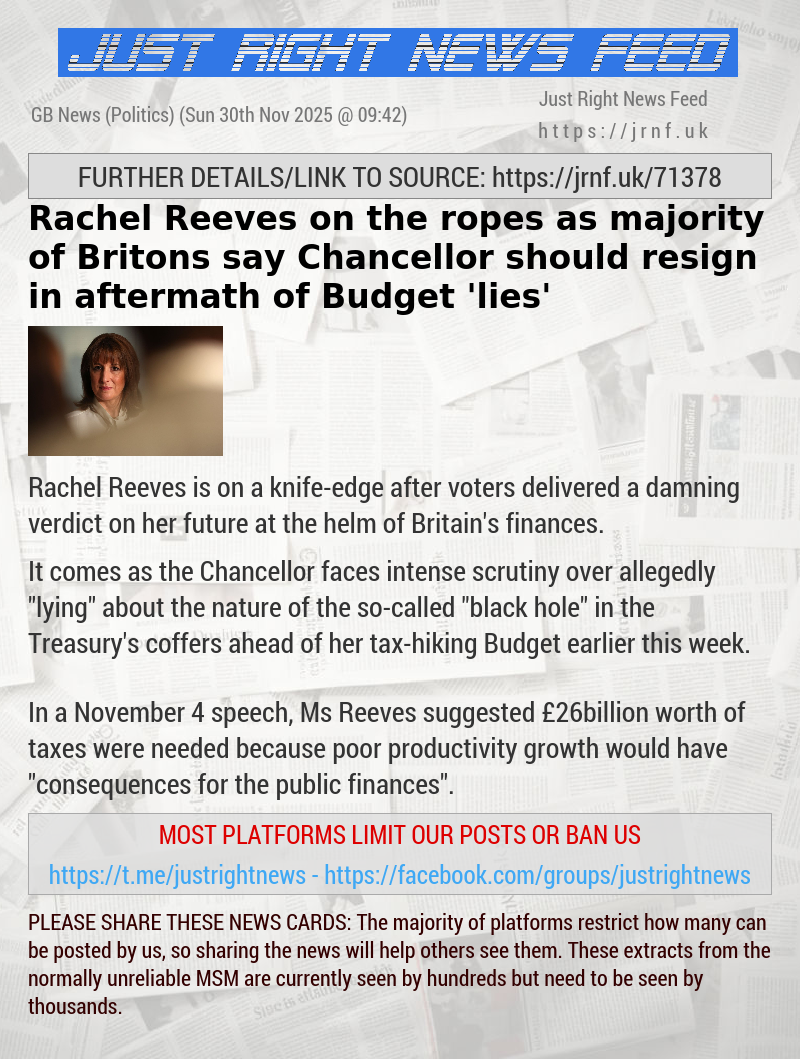 Rachel Reeves on the ropes as majority of Britons say Chancellor should resign in aftermath of Budget ’lies’