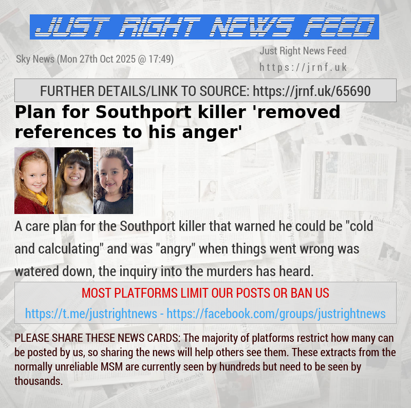 Plan for Southport killer ’removed references to his anger’