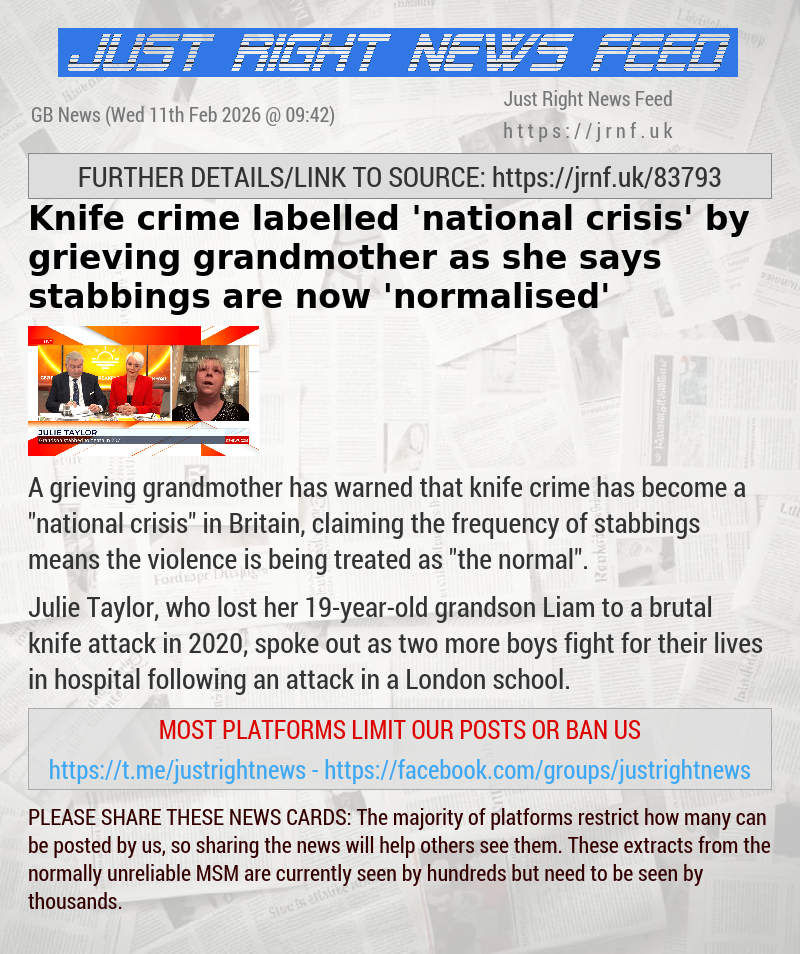 Knife crime labelled ’national crisis’ by grieving grandmother as she says stabbings are now ’normalised’