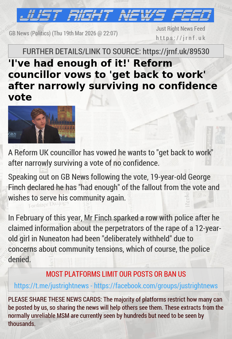 ’I’ve had enough of it!’ Reform councillor vows to ’get back to work’ after narrowly surviving no confidence vote