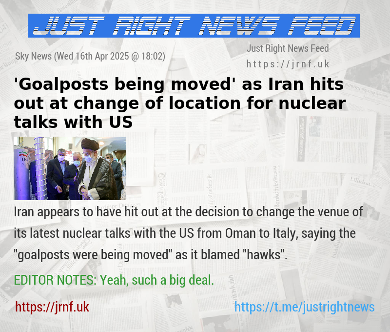 ’Goalposts being moved’ as Iran hits out at change of location for nuclear talks with US