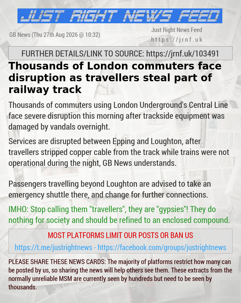 Thousands of London commuters face disruption as travellers steal part of railway track