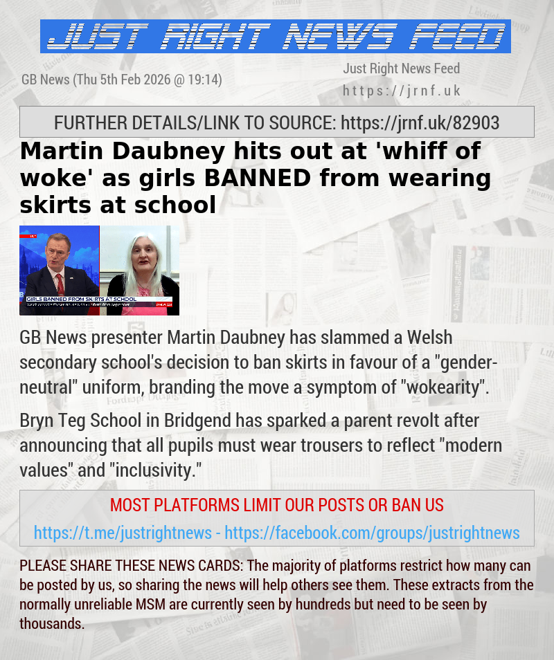 Martin Daubney hits out at ’whiff of woke’ as girls BANNED from wearing skirts at school