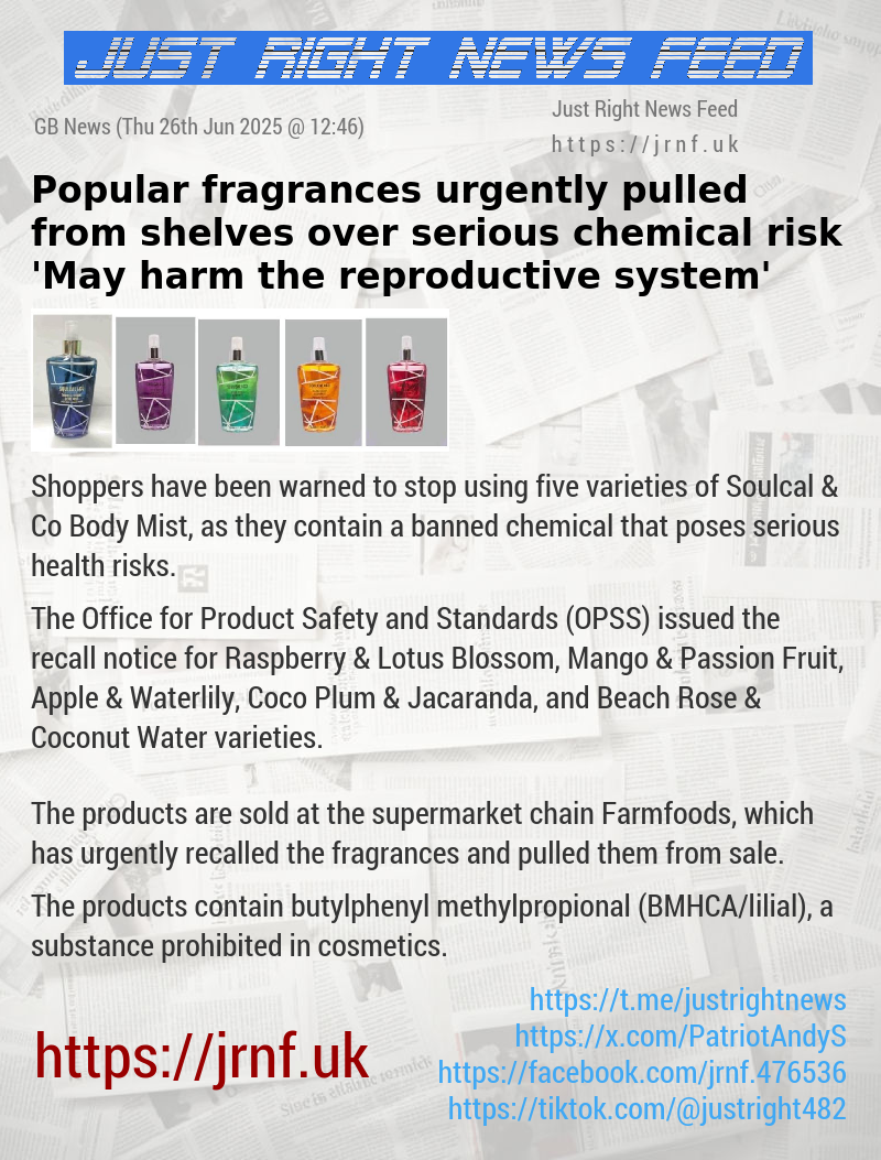 Popular fragrances urgently pulled from shelves over serious chemical risk — ’May harm the reproductive system’