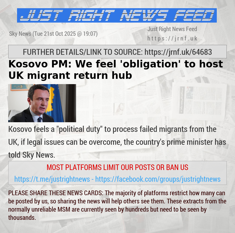 Kosovo PM: We feel ’obligation’ to host UK migrant return hub