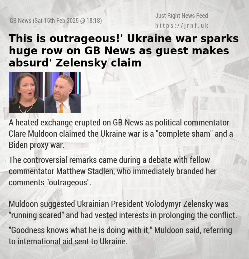 ‘This is outrageous!’ Ukraine war sparks huge row on GB News as guest makes ‘absurd’ Zelensky claim