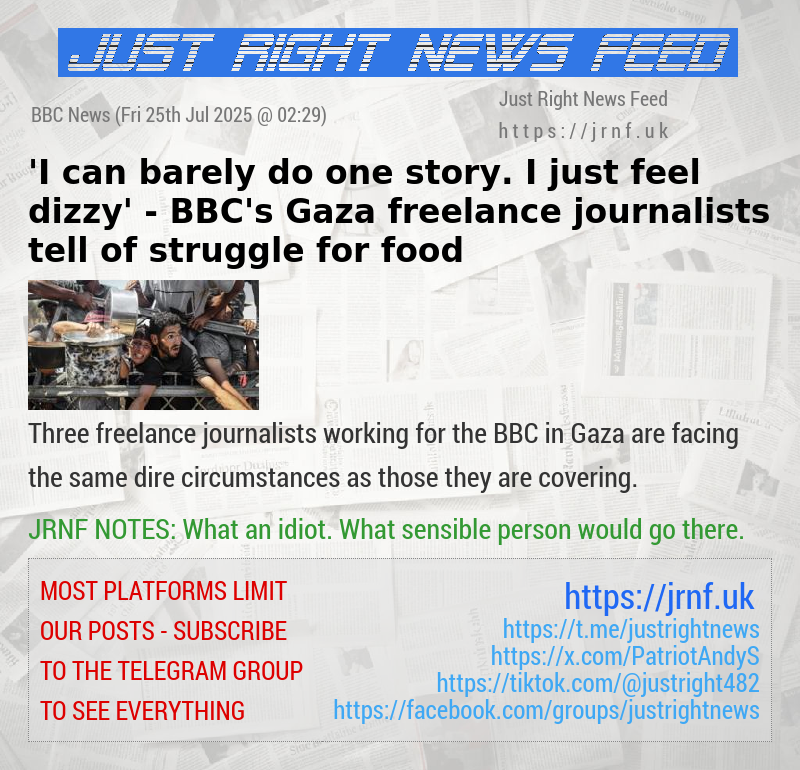 ’I can barely do one story. I just feel dizzy’ — BBC’s Gaza freelance journalists tell of struggle for food