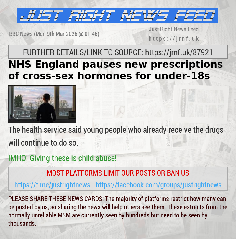 NHS England pauses new prescriptions of cross—sex hormones for under—18s