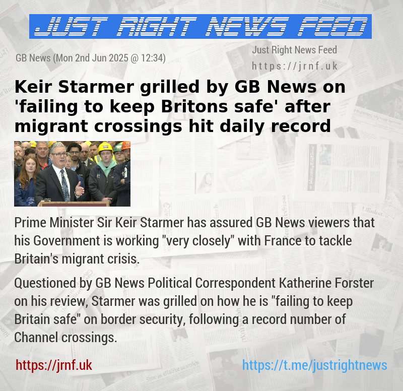 Keir Starmer grilled by GB News on ’failing to keep Britons safe’ after migrant crossings hit daily record