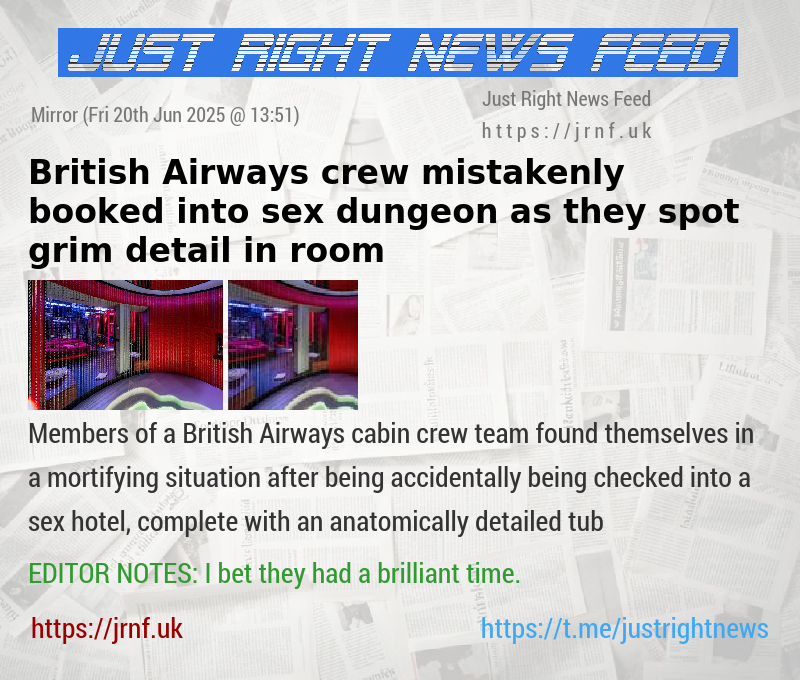 British Airways crew mistakenly booked into sex dungeon as they spot grim detail in room