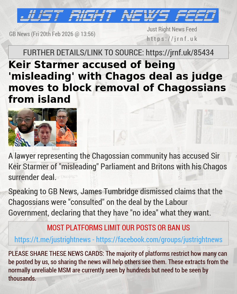 Keir Starmer accused of being ’misleading’ with Chagos deal as judge moves to block removal of Chagossians from island