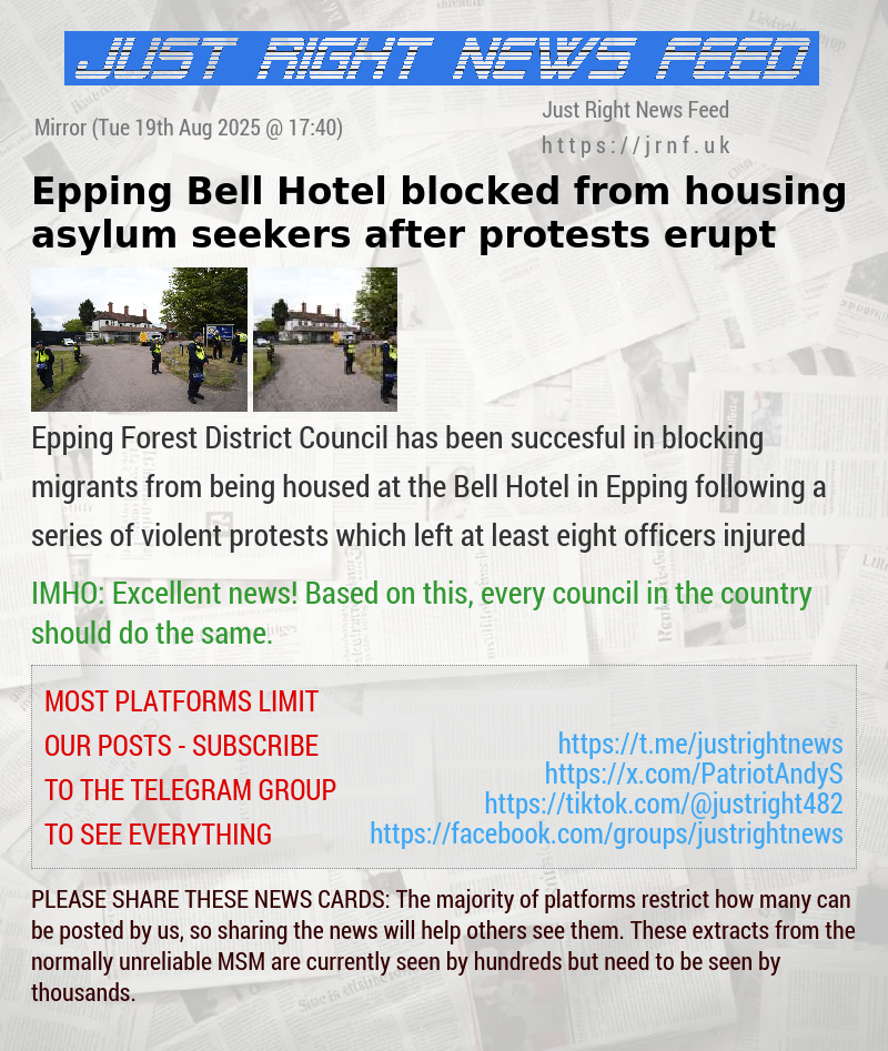Epping Bell Hotel blocked from housing asylum seekers after protests erupt