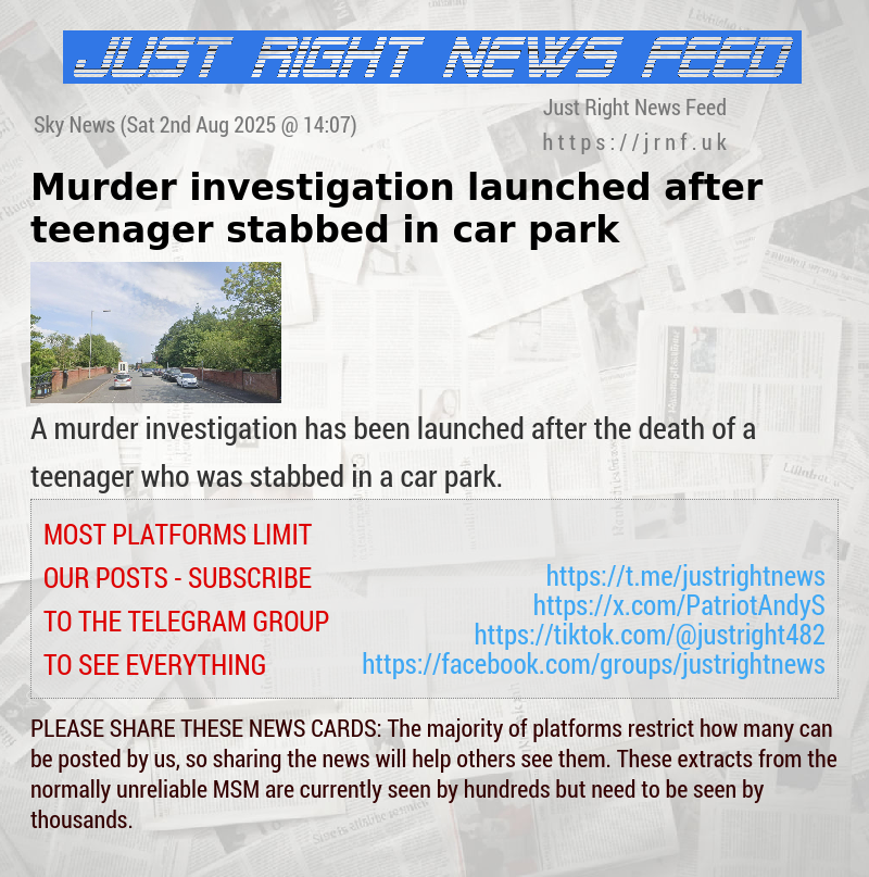 Murder investigation launched after teenager stabbed in car park