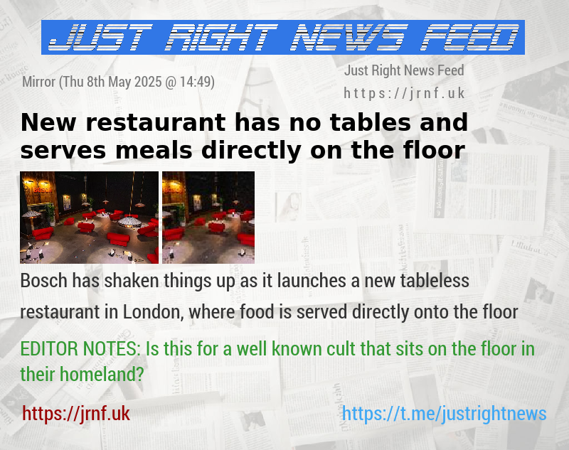 New restaurant has no tables — and serves meals directly on the floor