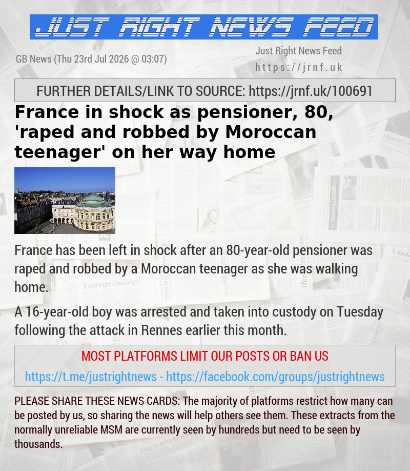 France in shock as pensioner, 80, ’raped and robbed by Moroccan teenager’ on her way home
