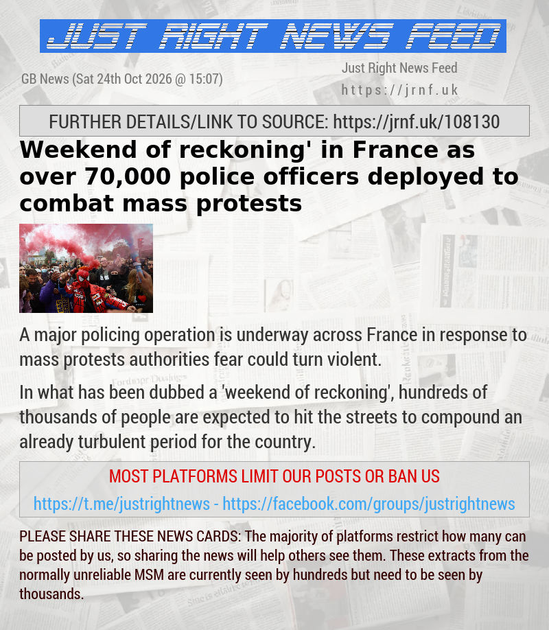‘Weekend of reckoning’ in France as over 70,000 police officers deployed to combat mass protests