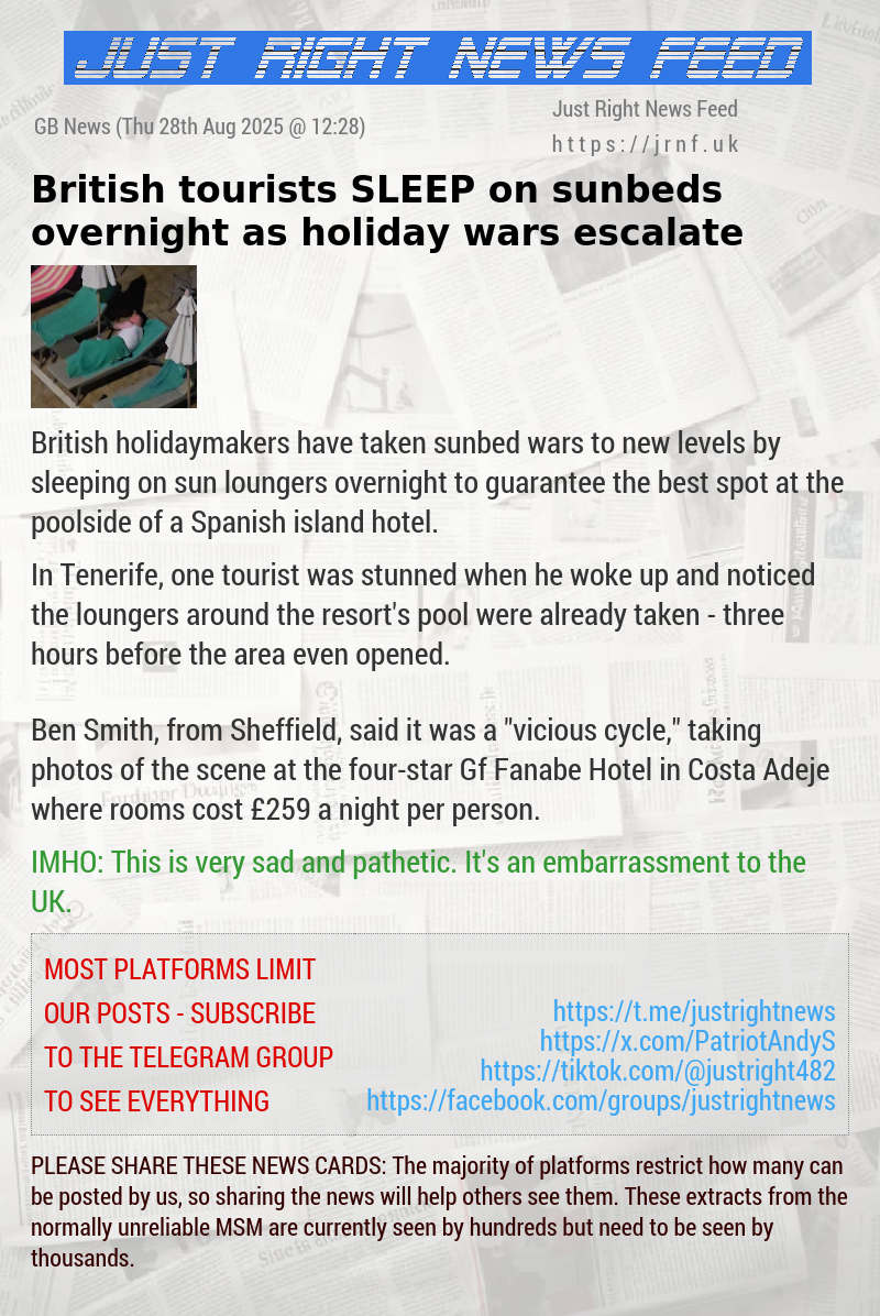 British tourists SLEEP on sunbeds overnight as holiday wars escalate