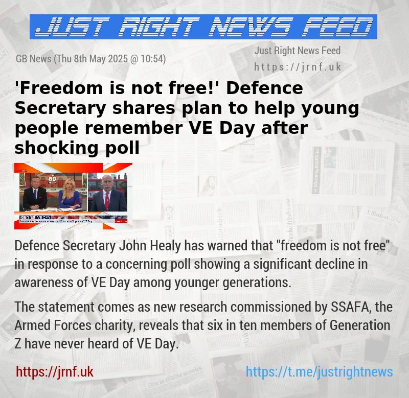 ’Freedom is not free!’ Defence Secretary shares plan to help young people remember VE Day after shocking poll